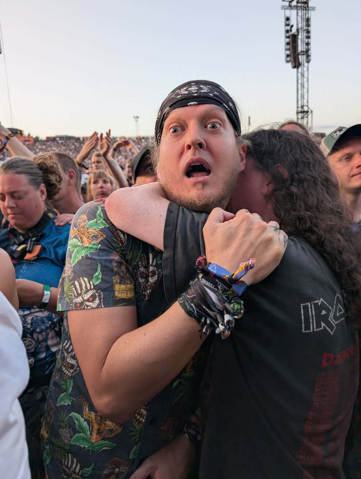 Speaking of which, here we are at the Maiden show upon Dickinson's announcement of "Infinite Dreams". He knew the setlist, and he told people to watch for my reaction.